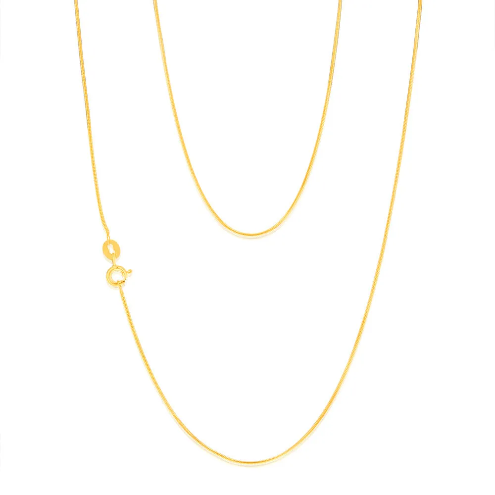 9ct Yellow Gold Fancy 25 Gauge 45cm Snake Chain Shiels
