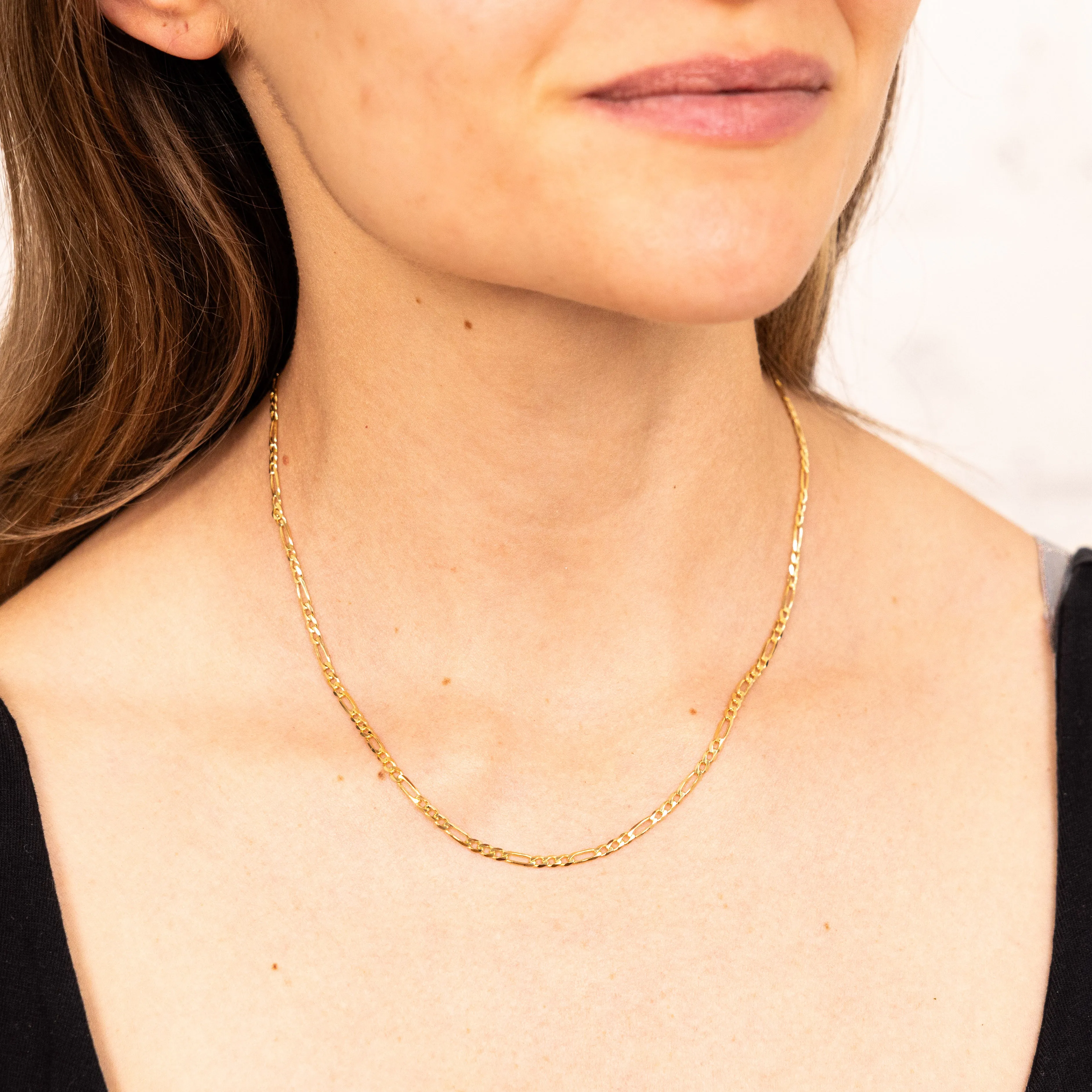 9ct Yellow Gold Fancy 70 Gauge 45cm Figaro 1:3 Chain Shiels