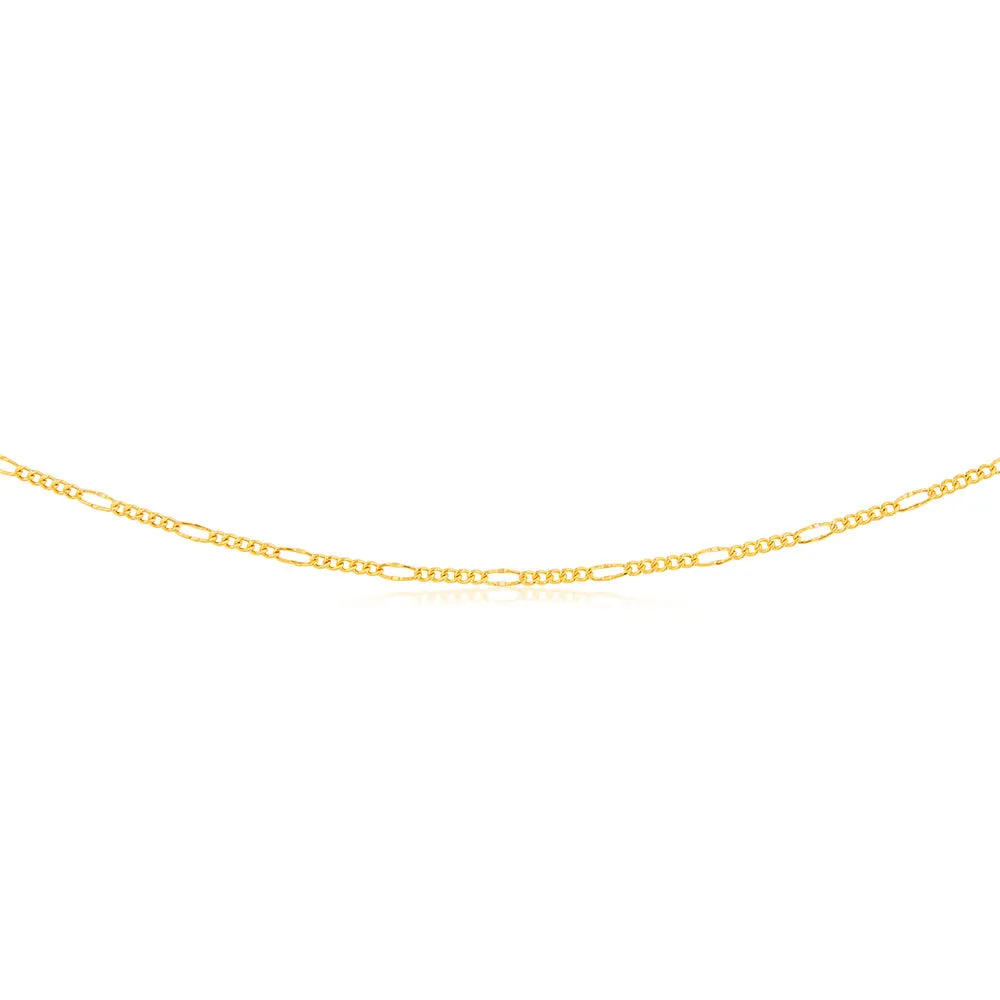 9ct Yellow Gold Fancy Figaro 45cm Chain Shiels