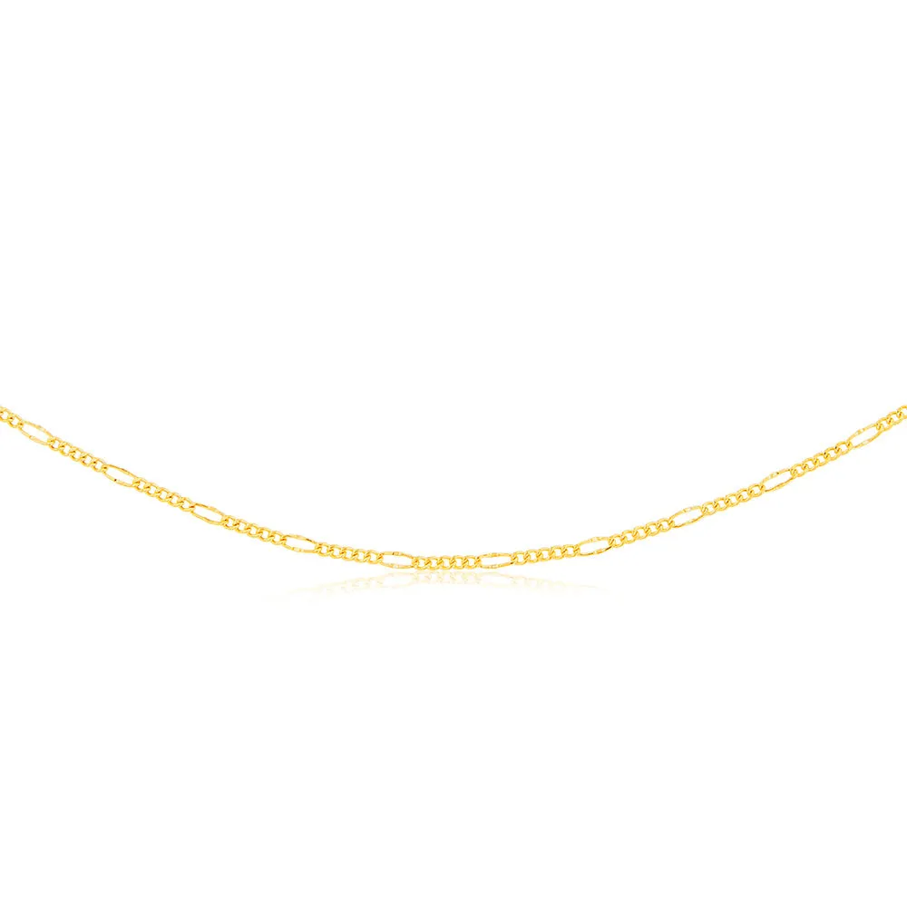 9ct Yellow Gold Fancy Figaro 45cm Chain Shiels