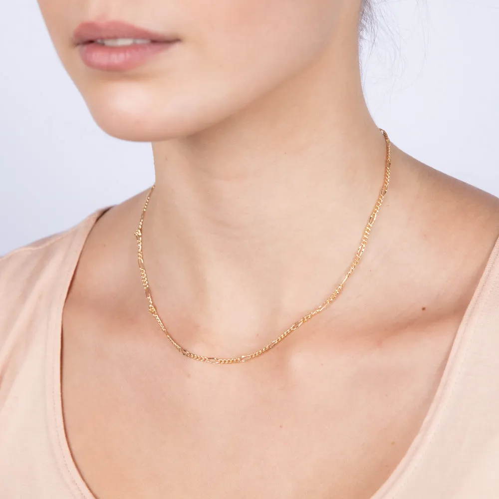 9ct Yellow Gold Fancy Figaro 45cm Chain Shiels