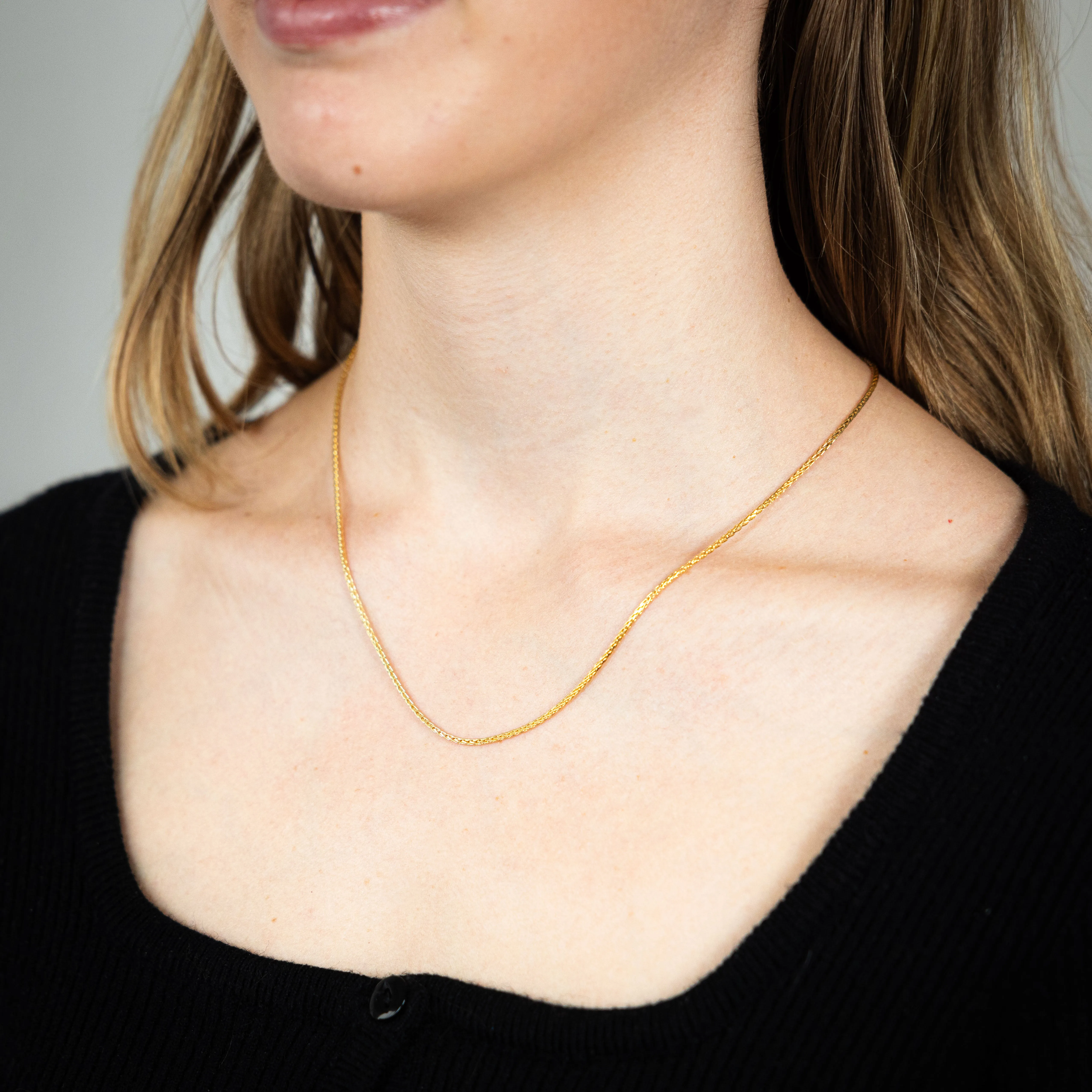 9ct Yellow Gold Fancy Wheat 45cm Chain Shiels