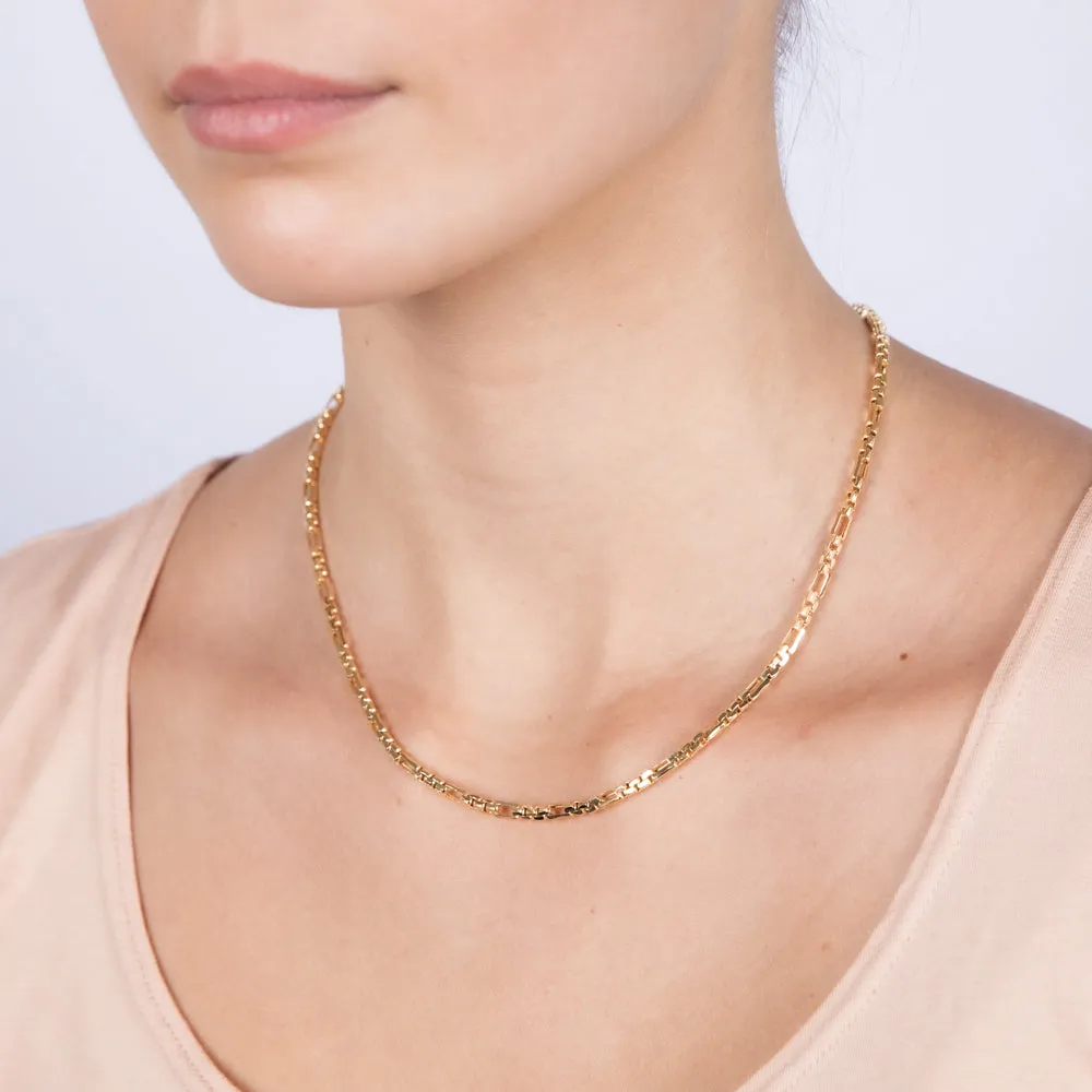 9ct Yellow Gold Figaro Round Box 45cm Chain Shiels