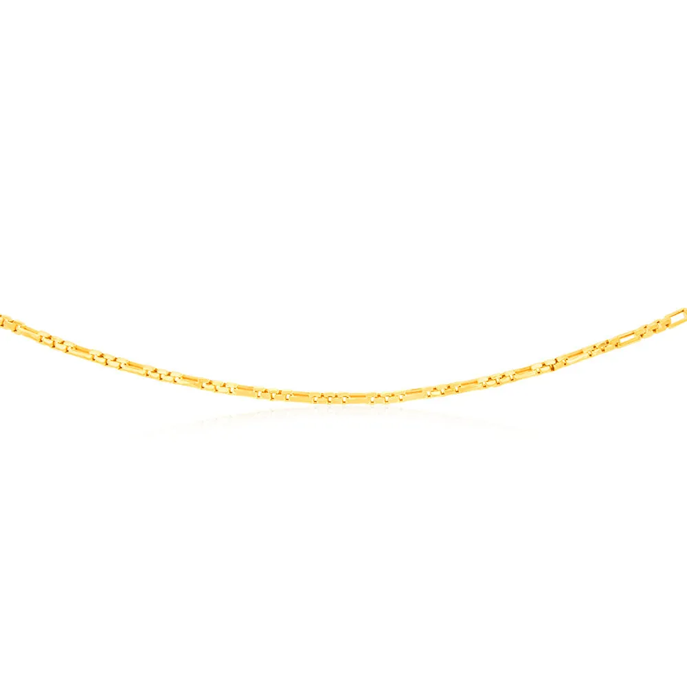 9ct Yellow Gold Figaro Round Box 45cm Chain Shiels