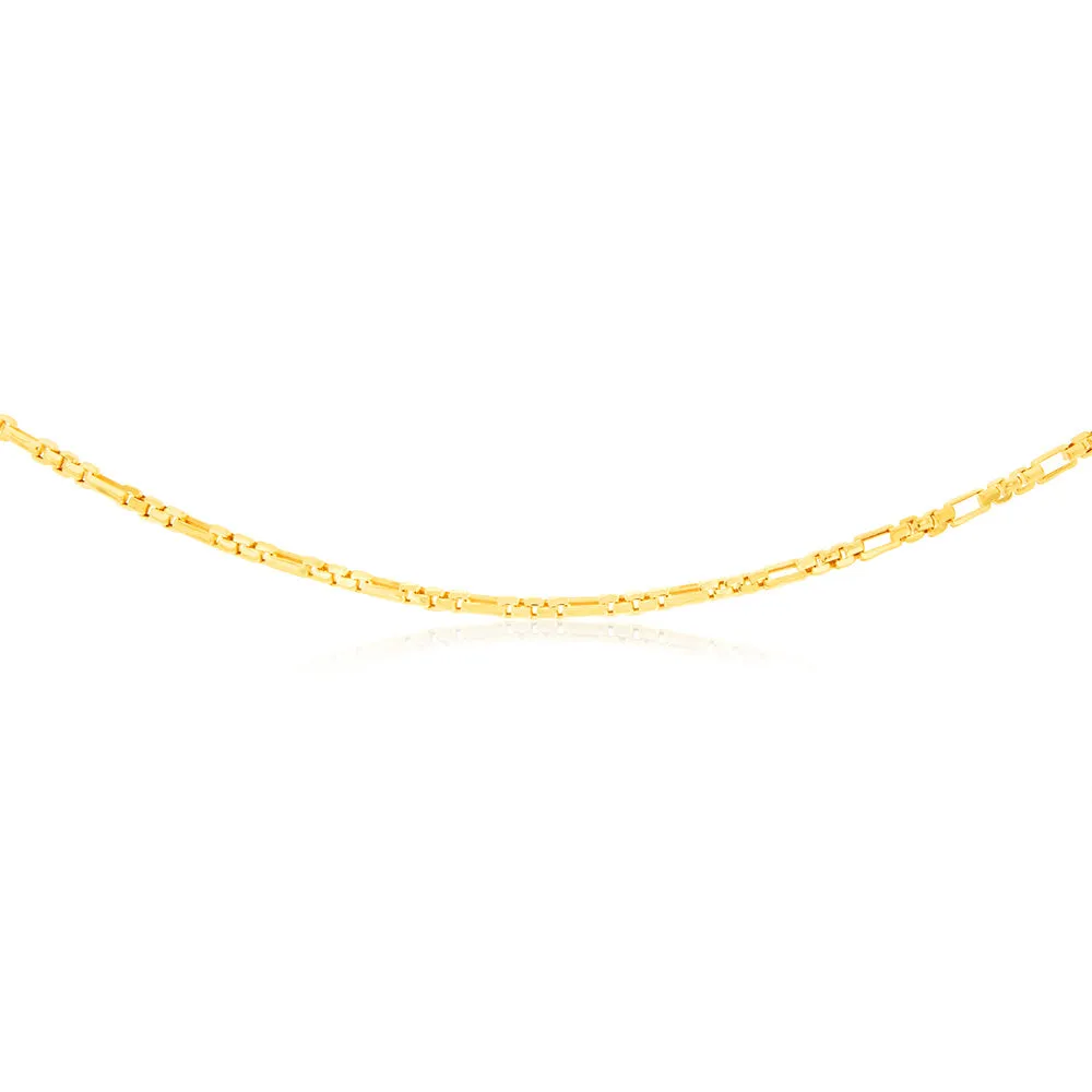 9ct Yellow Gold Figaro Round Box 45cm Chain Shiels