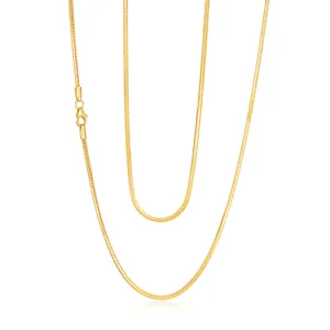 9ct Yellow Gold Filled 55cm Square Snake Chain Shiels