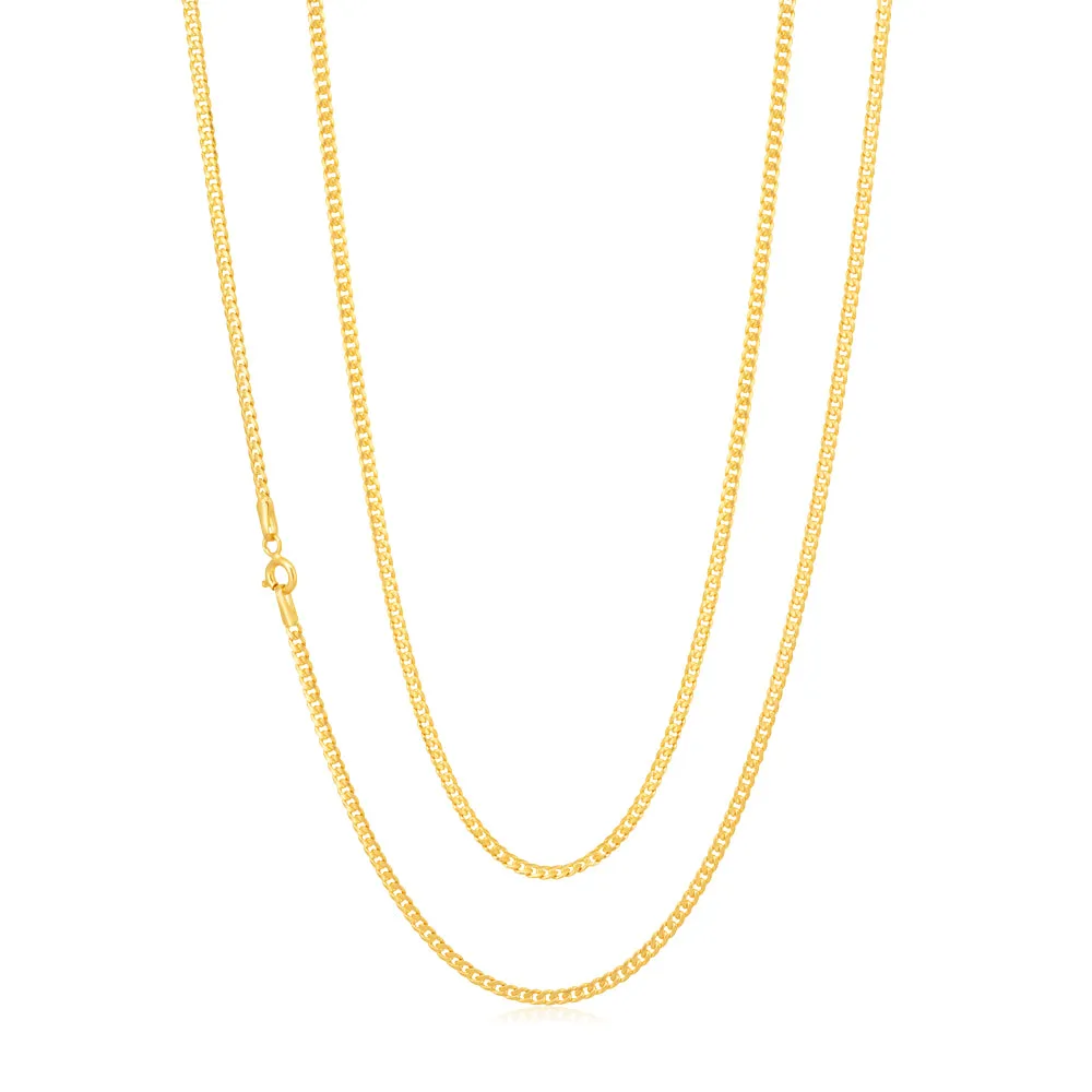 9ct Yellow Gold Filled 60 Gauge Curb Chain 60cm Shiels