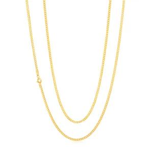 9ct Yellow Gold Filled 60 Gauge Curb Chain 60cm Shiels