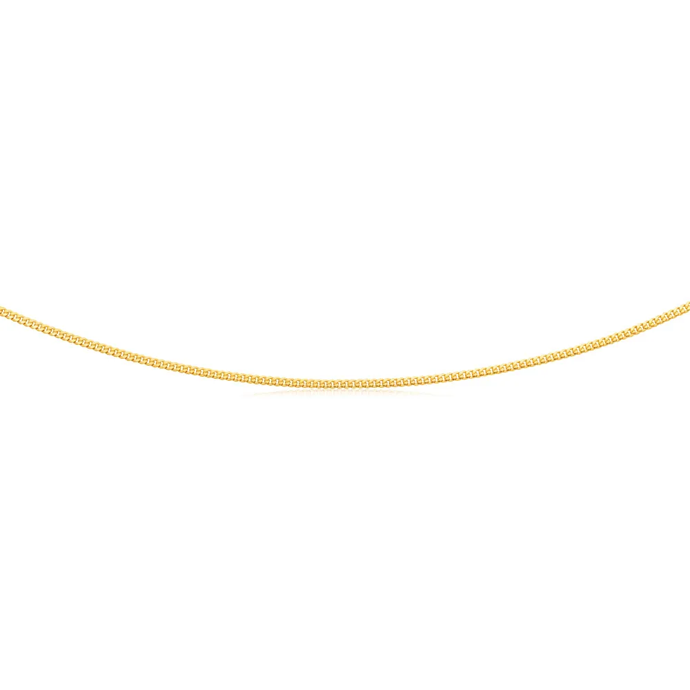 9ct Yellow Gold Filled 60 Gauge Curb Chain 60cm Shiels