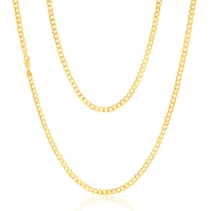 9ct Yellow Gold Filled Bevelled Curb 120 Gauge 70cm Chain Shiels