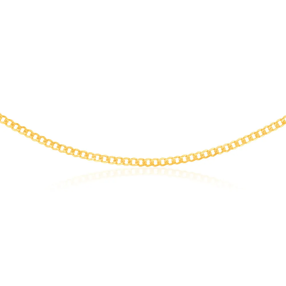 9ct Yellow Gold Filled Bevelled Curb 120 Gauge 70cm Chain Shiels