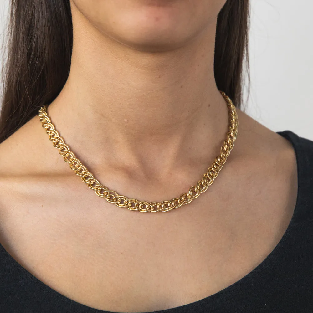 9ct Yellow Gold Filled Double Curb 45cm 140 Gauge Chain Shiels