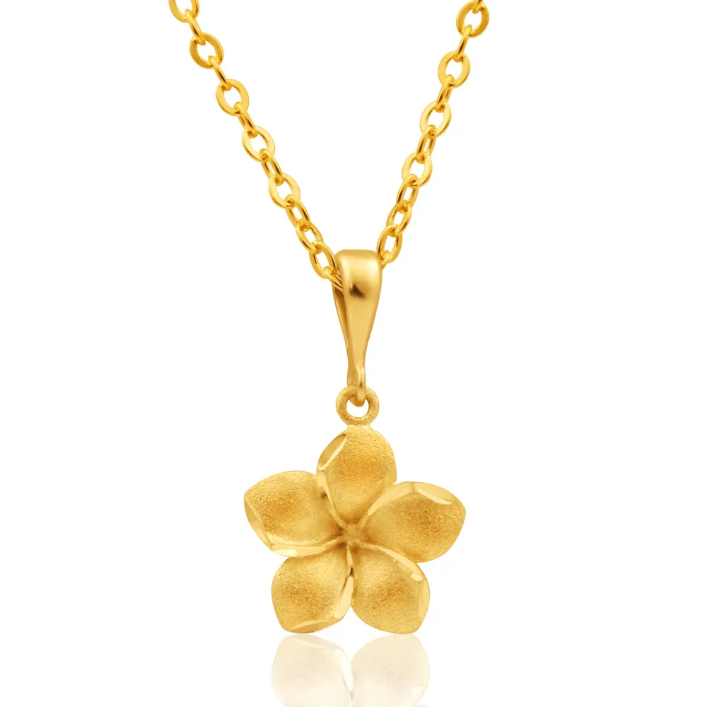 9ct Yellow Gold Flower Pendant Shiels