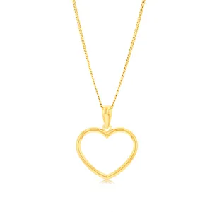 9ct Yellow Gold Heart Open Penadant Shiels