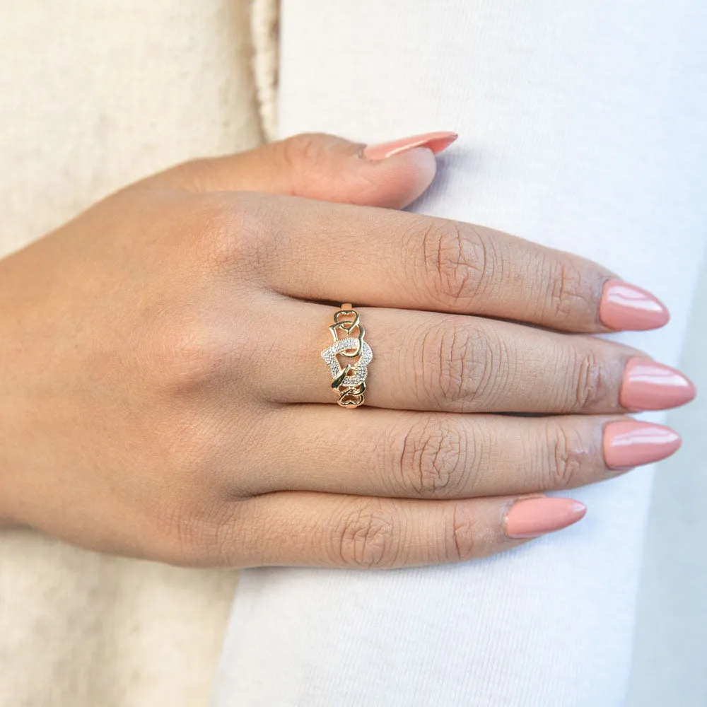 9ct Yellow Gold Heart Shaped Diamond Ring Shiels