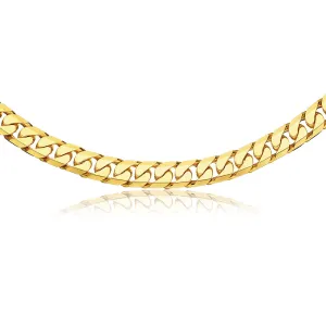 9ct Yellow Gold Heavy Curb Bevelled Flat 60cm Chain in 550Gauge Shiels