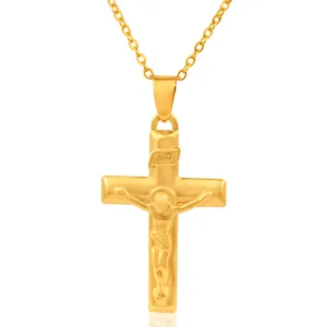 9ct Yellow Gold Hollow Crucifix Pendant Shiels