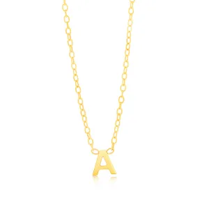 9ct Yellow Gold Initial "A" Pendant On Chain Shiels