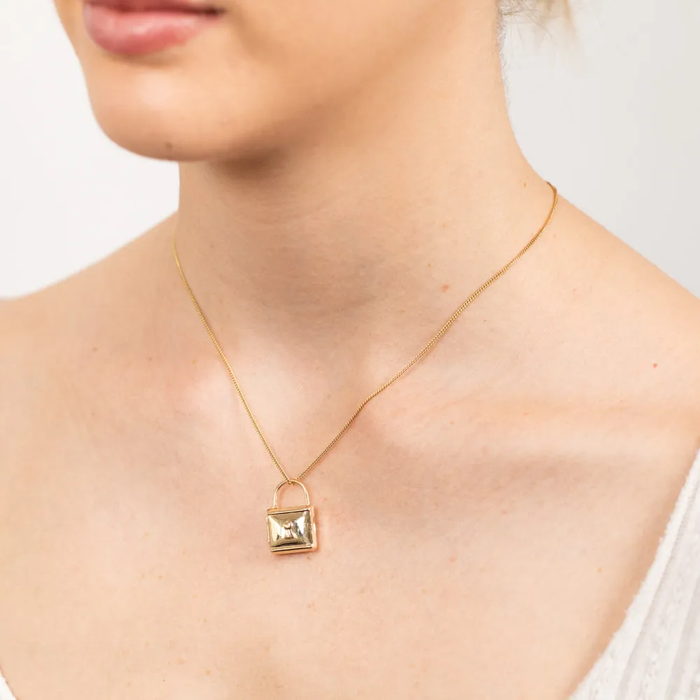 9ct Yellow Gold Lock And Key Locket Pendant Shiels