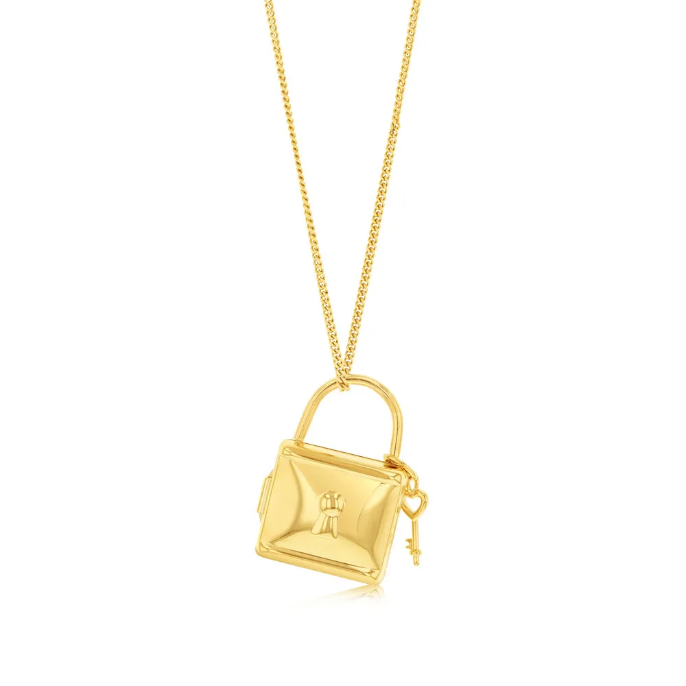 9ct Yellow Gold Lock And Key Locket Pendant Shiels