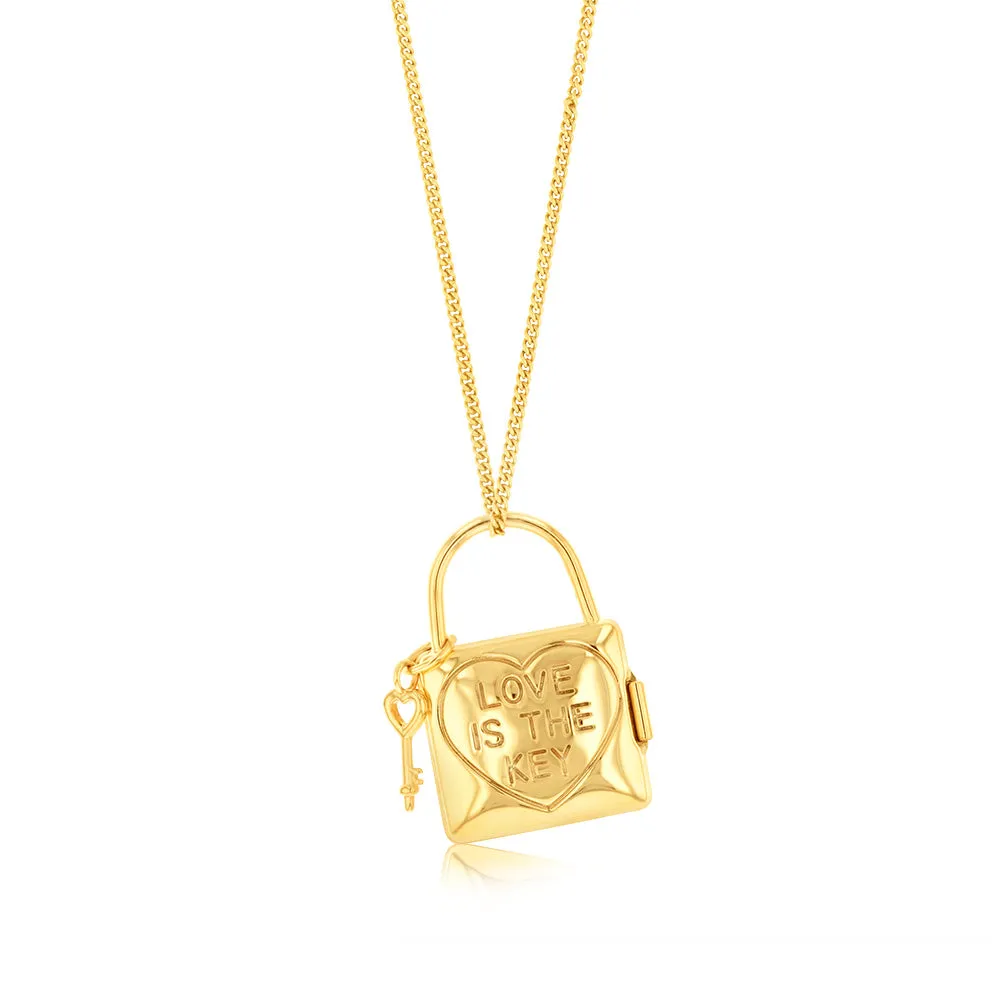 9ct Yellow Gold Lock And Key Locket Pendant Shiels