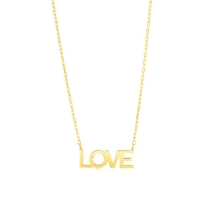 9ct Yellow Gold Love Pendant On Chain Shiels