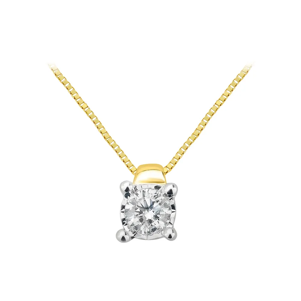 9ct Yellow Gold Lovely Diamond Pendant With 45cm Chain Shiels