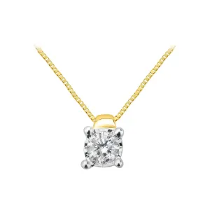 9ct Yellow Gold Lovely Diamond Pendant With 45cm Chain Shiels