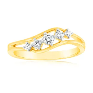 9ct Yellow Gold Luminesce Lab Grown 1/4 Carat Diamond Ring Shiels