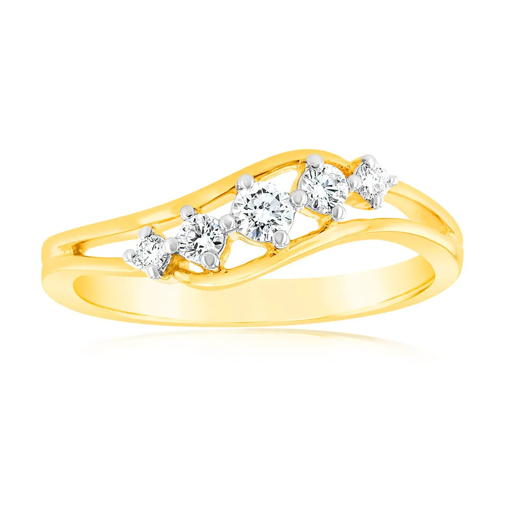9ct Yellow Gold Luminesce Lab Grown 1/4 Carat Diamond Ring Shiels