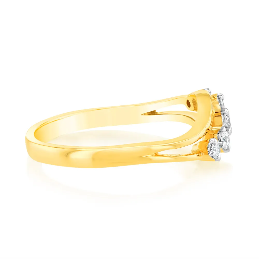 9ct Yellow Gold Luminesce Lab Grown 1/4 Carat Diamond Ring Shiels