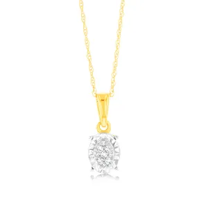 9ct Yellow Gold Luminesce Lab Grown Circle Pendant Shiels