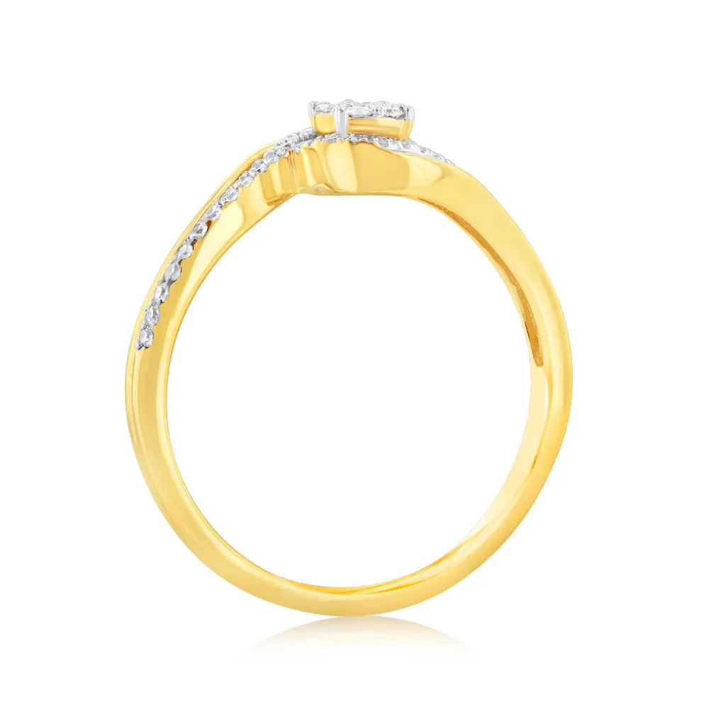 9ct Yellow Gold Luminesce Lab Grown Cluster Diamond Ring Shiels
