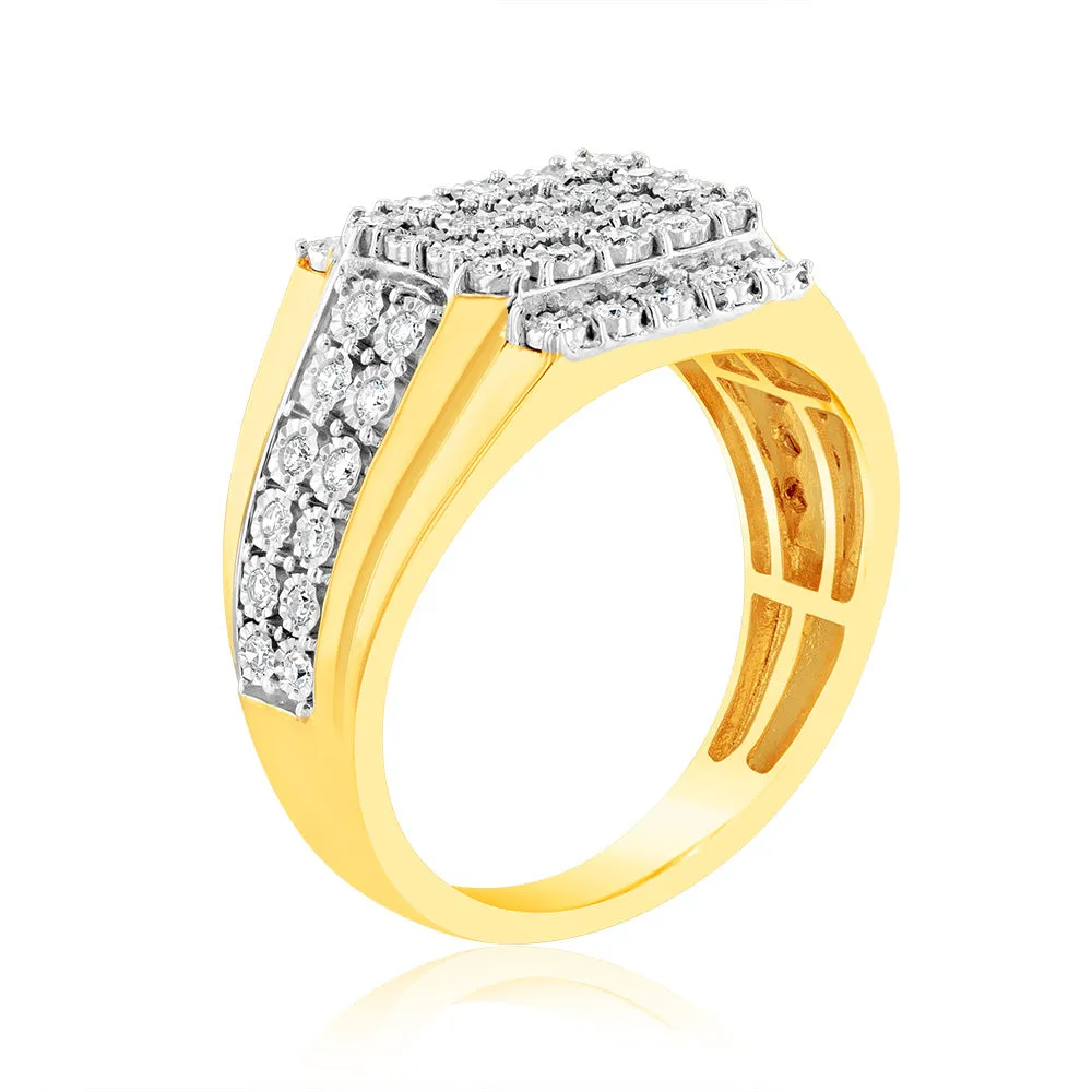 9ct Yellow Gold Luminesce Lab Grown Cluster Diamond Ring Shiels