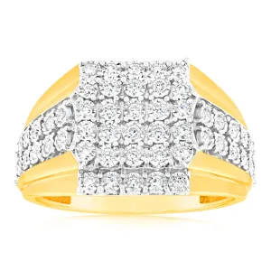 9ct Yellow Gold Luminesce Lab Grown Cluster Diamond Ring Shiels