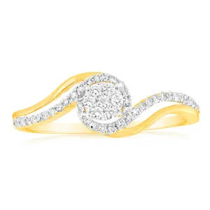 9ct Yellow Gold Luminesce Lab Grown Cluster Diamond Ring Shiels