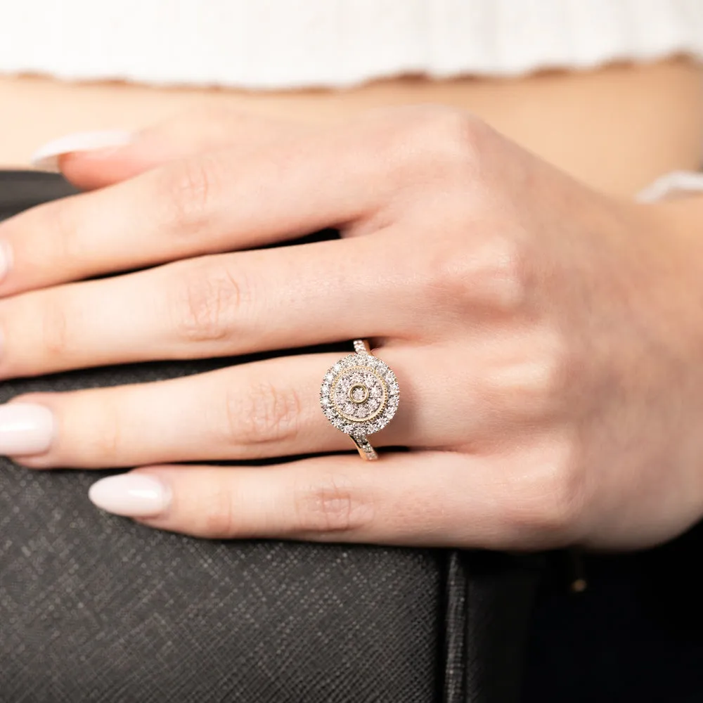 9ct Yellow Gold Luminesce Lab Grown Cluster Ring with 35 Brilliant Diamonds Shiels