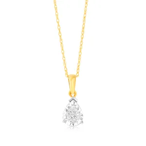 9ct Yellow Gold Luminesce Lab Grown Pear Shape Pendant Shiels