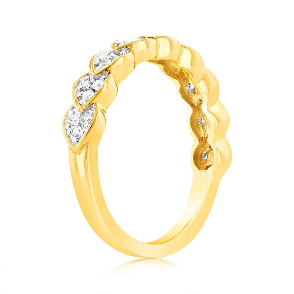 9ct Yellow Gold Luminesce Lab Grown Ring with 28 Brilliant Diamonds Shiels