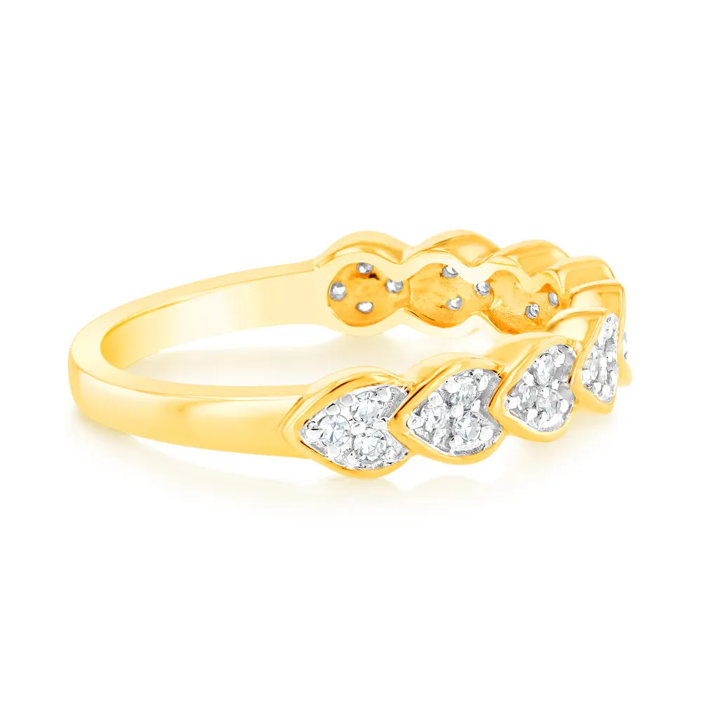 9ct Yellow Gold Luminesce Lab Grown Ring with 28 Brilliant Diamonds Shiels