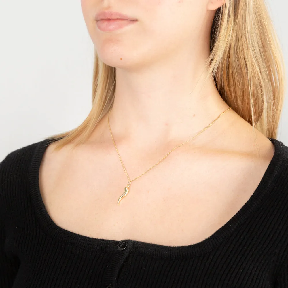 9ct Yellow Gold Medium Horn Pendant Shiels