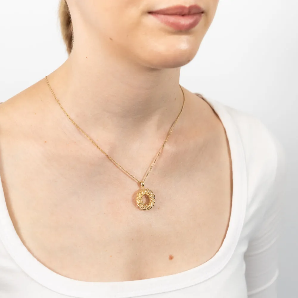 9ct Yellow Gold Mesh Circle Of Life Pendant Shiels