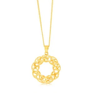 9ct Yellow Gold Mesh Circle Of Life Pendant Shiels