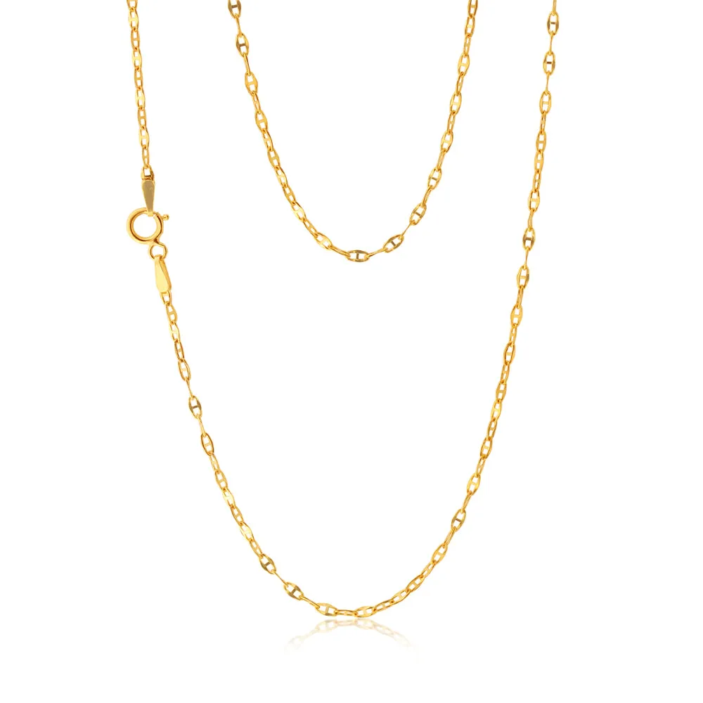9CT Yellow Gold Mini Flat Rambo 45cm Chain Shiels