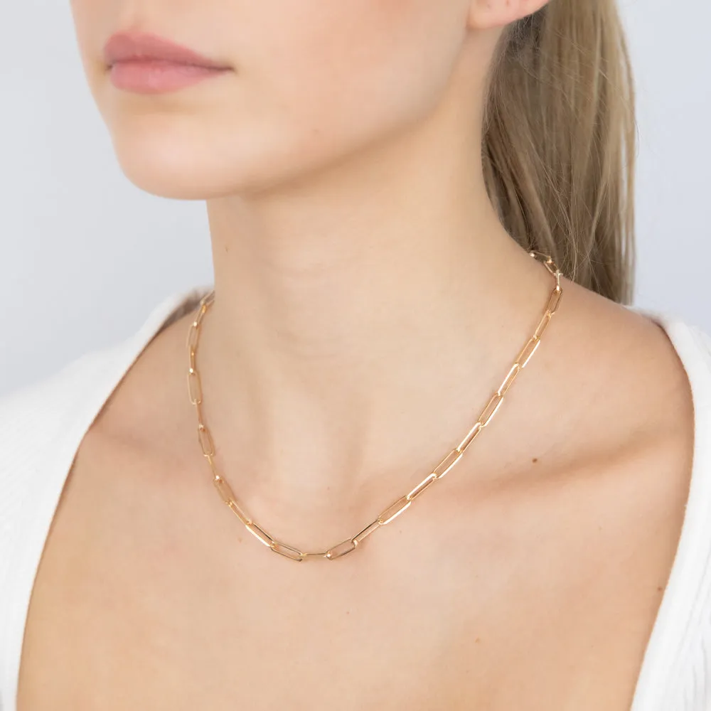9ct Yellow Gold Paperclip 45cm Chain Shiels