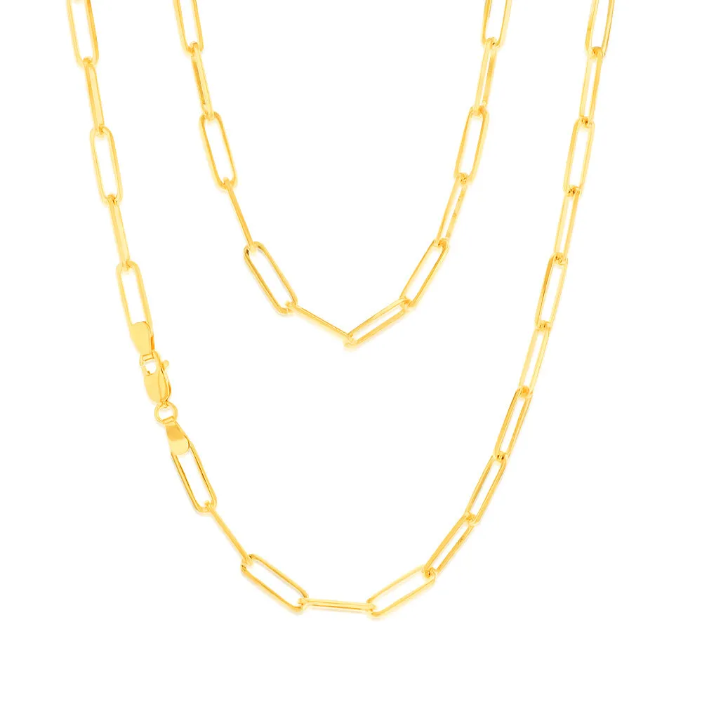 9ct Yellow Gold Paperclip 45cm Chain Shiels