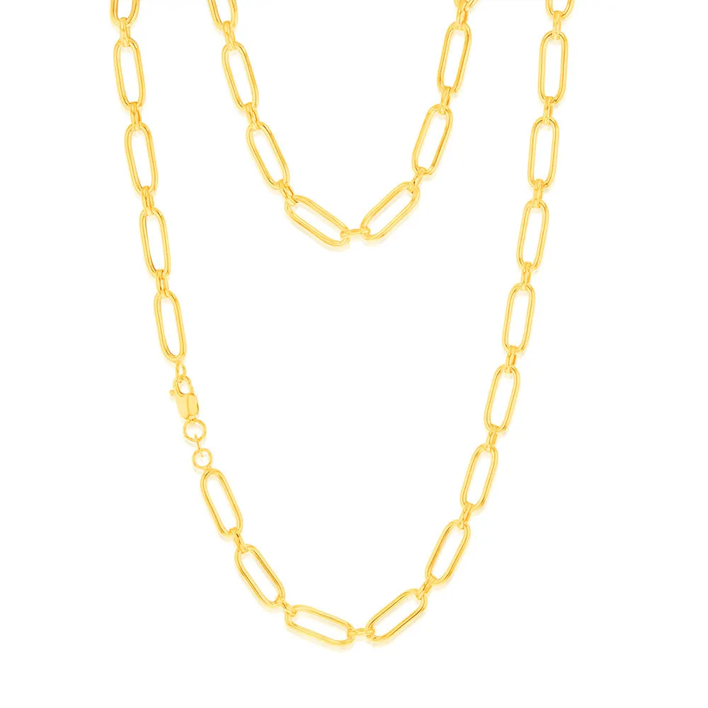 9ct Yellow Gold Paperclip 45cm Chain Shiels