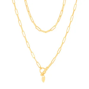 9ct Yellow Gold Paperclip Toggle Bar 43cm Chain Shiels