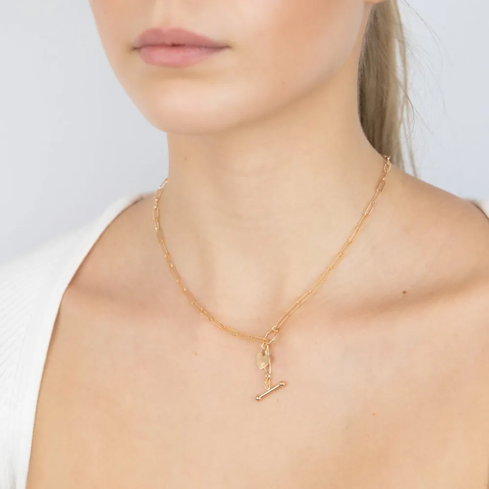 9ct Yellow Gold Paperclip Toggle Bar 43cm Chain Shiels