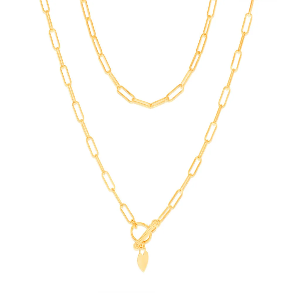 9ct Yellow Gold Paperclip Toggle Bar 43cm Chain Shiels